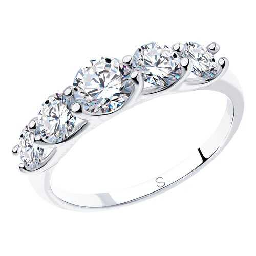 Кольцо женское SOKOLOV из серебра со Swarovski Zirconia 89010041 р.17.5 в Глория Джинс