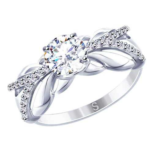 Кольцо женское SOKOLOV из серебра со Swarovski Zirconia 89010110 р.18.5 в Глория Джинс