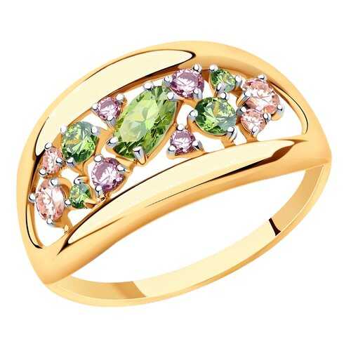 Кольцо женское SOKOLOV из золота с фианитами Swarovski 81010469 р.17 в Глория Джинс