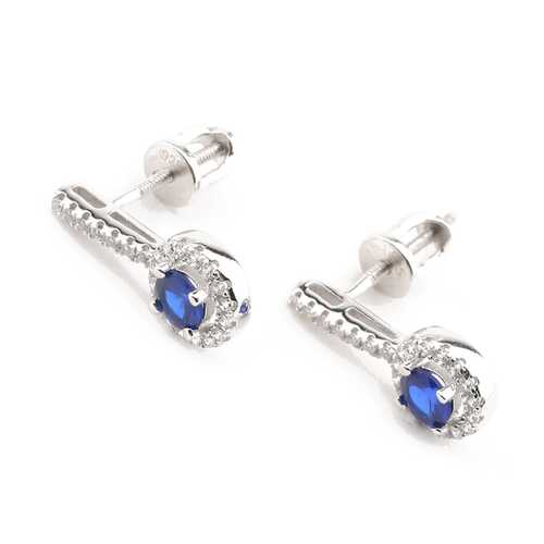 Серьги женские YOUKON VE 30144BL серебристые в Глория Джинс