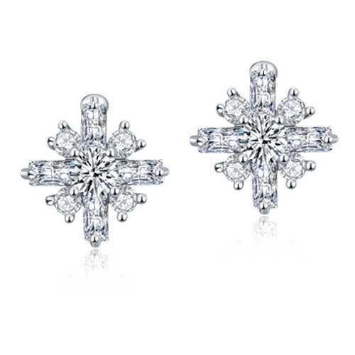 Серьги женские ViviTrend Снежинки (гвоздики) 72079 разноцветные в Глория Джинс