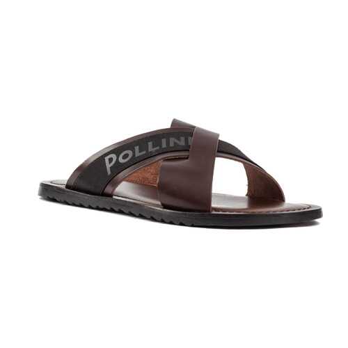 Шлепанцы мужские Pollini SB28021GOAUK0301 коричневые 45 RU в Глория Джинс