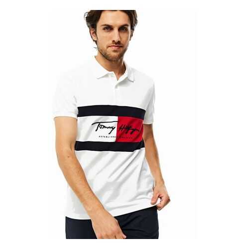 Футболка-поло мужская Tommy Hilfiger MW0MW14159 белая XXL в Глория Джинс