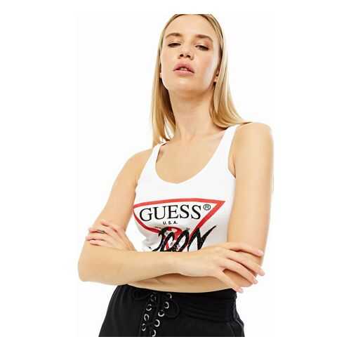 Майка женская Guess W0YP94-K1811 белая L в Глория Джинс